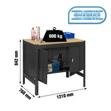 thumbnail of SimonRack Mesa de Trabajo Taller, 1210x760 mm, Capacidad Carga 600 kg, Guarda Herramientas, Antracita - BT-0