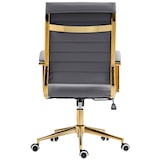 thumbnail of Cadeira de escritório em imitação de pele Havana cinza