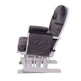 thumbnail of Relaxsessel HWC-C76, Schaukelstuhl Sessel Schwingstuhl mit Hocker ~ Samt, grau, Gestell weiß