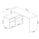 thumbnail of Dmora Scrivania Gardena, Scrittoio multiposizione da ufficio o cameretta, Tavolo da studio angolare multiuso, 139x92h75 cm, Rovere e Antracite