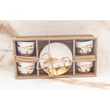 thumbnail of Tasses et sous-tasses à café dorées Savane - lot de 4