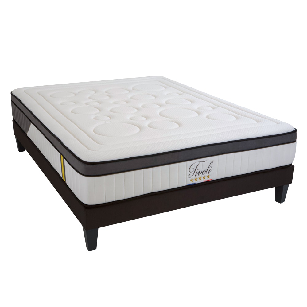 Ensemble   Matelas Mémoire de forme + Sommier Bois 140x190 cm TIVOLI BELLECOUR