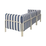 thumbnail of Modulaire lage gestreepte tuinset voor 3 personen Pacificblauw Oviala 232x80 cm