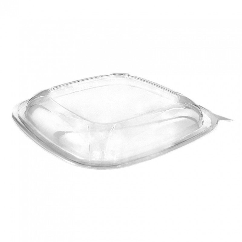 50 unidades. Tampa para tigelas quadradas de PET transparente e preto Ref 81CTAPA.