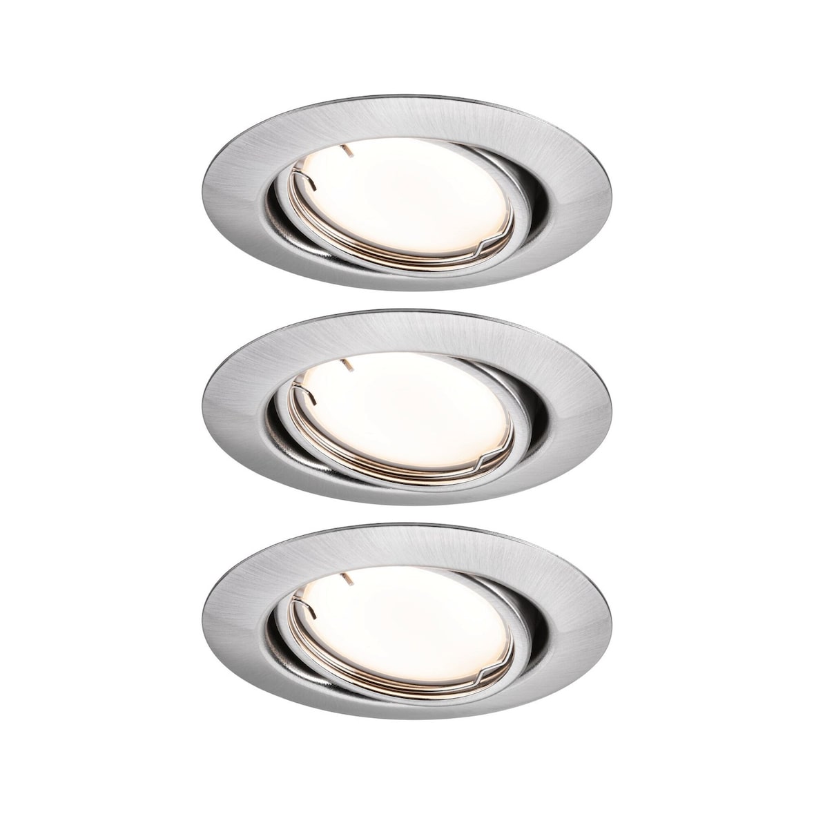 Paulmann Spot encastré LED Smart Home Zigbee 3.0 Base Coin Kit de base orientable  rond 90mm 20° Coin 3x4,9W 3x430lm 230V gradable 3000K Acier brossé