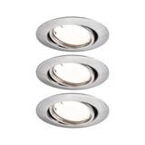 thumbnail of Paulmann Spot encastré LED Smart Home Zigbee 3.0 Base Coin Kit de base orientable  rond 90mm 20° Coin 3x4,9W 3x430lm 230V gradable 3000K Acier brossé
