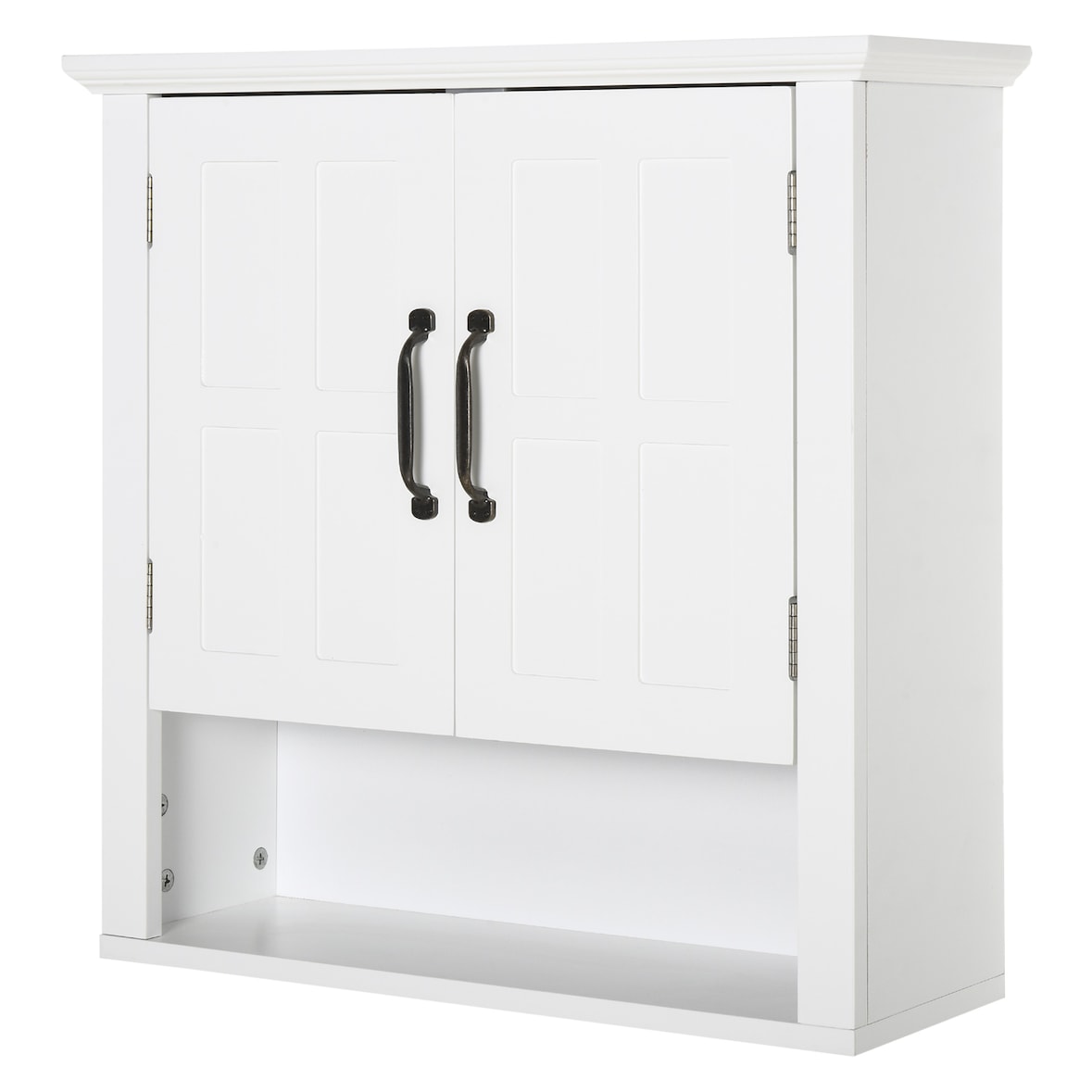 HOMCOM Armario de Pared para Baño Mueble Suspendido de Baño con 2 Puertas y Estante Ajustable y Almacenamiento Abierto para Dormitorio 60x19,8x58 cm