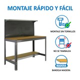 thumbnail of SimonRack Établi d’atelier, 1210x610 mm, panneau perforé, Charge 600 kg, Gris - BT-3