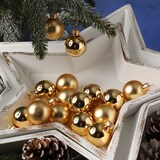 thumbnail of Christbaumkugel Weihnachtskugel Glas D: 3,5cm glänzend matt gold 16St