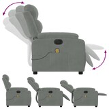 thumbnail of vidaXL Massagesessel Elektrisch Hellgrau Samt