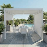 thumbnail of CRO Tenda laterale con binario per pergola bioclimatica in poliestere (30%) e PVC (70%) - per lato lunghezza 3,90 mt - colore bianco