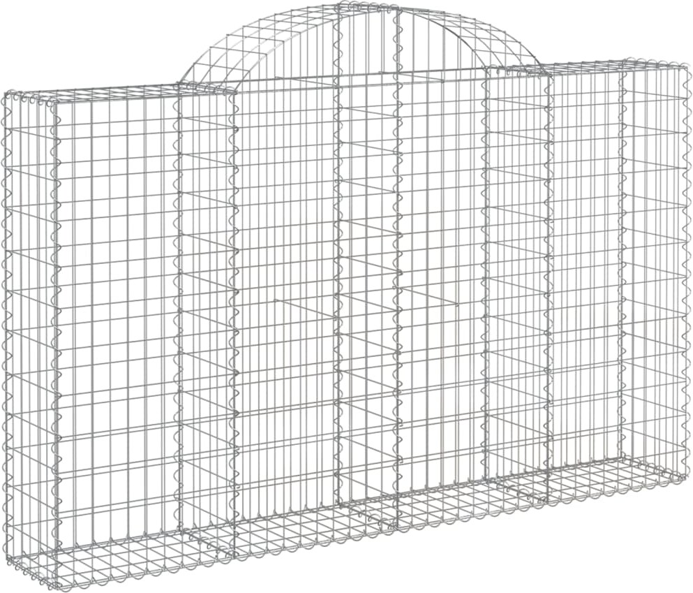 vidaXL Gabionen mit Hochbogen 4 Stk. 200x30x120/140cm Verzinktes Eisen