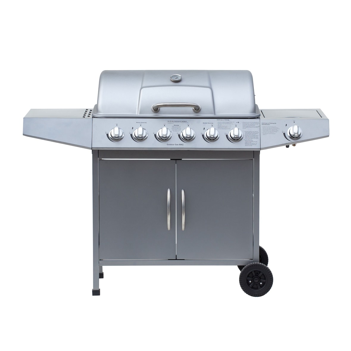 El Fuego Gasgrill Dayton 6+1 AY0460 silber mit Seitenbrenner