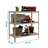 thumbnail of Simonclick schraubenloses Metallregal 3 Böden. Farbe grau/grau 900x1100x400 mm