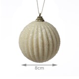 thumbnail of Christbaumkugeln Weihnachtskugeln bruchfest 2 Designs 8cm creme 12St.