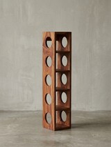 thumbnail of Weinregal MUMBAI Massiv-Holz Sheesham Flaschen-Regal Wandmontage für 5 Flaschen Holzregal modern mit Ablage 70
