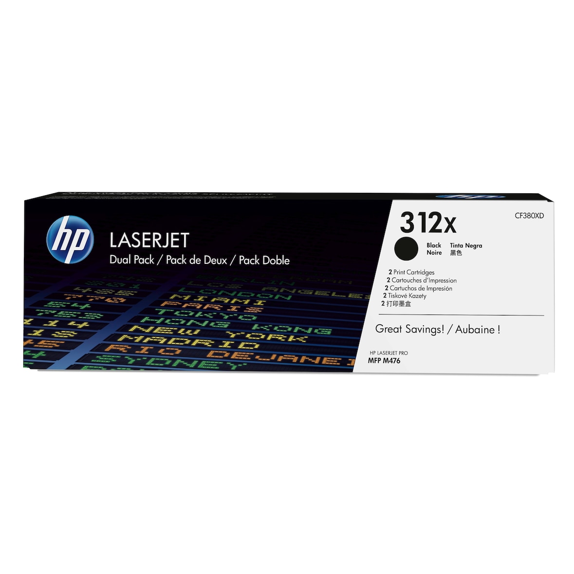 HP 312X 2er-Pack Schwarz Original LaserJet Tonerkartuschen mit hoher Reichweite