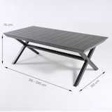 thumbnail of Conjunto de exterior, Mesa jardín extensible 215/295 cm y 8 sillones apilables con respaldo de 98 cm, Aluminio color antracita, 8 plazas