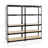 thumbnail of PROREGAL 2x Schwerlastregal Tiger | HxBxT 180x90x45 cm | Fachlast 265kg | Schwarz | Stecksystem Lagerregal Regalsystem 2 Stk.