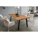 thumbnail of SalesFever massieve eettafel 3,5 cm Acacia natuurlijke boomrand 240 x 110 V-frame zwart