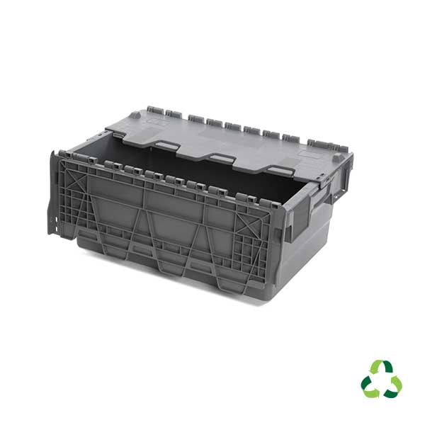 Bac 600x400x250 avec couvercle intégré - gris Multiroir