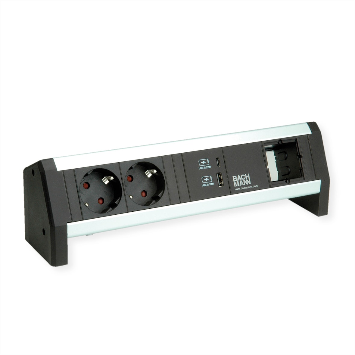 BACHMANN DESK 2xSchutzkontakt USB A&C, USB Charger 22W 1xABD GST18