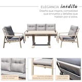 thumbnail of YOEVU - Set de jardín, 5 plazas con sillón reclinable , mesa elevable y reposapiés