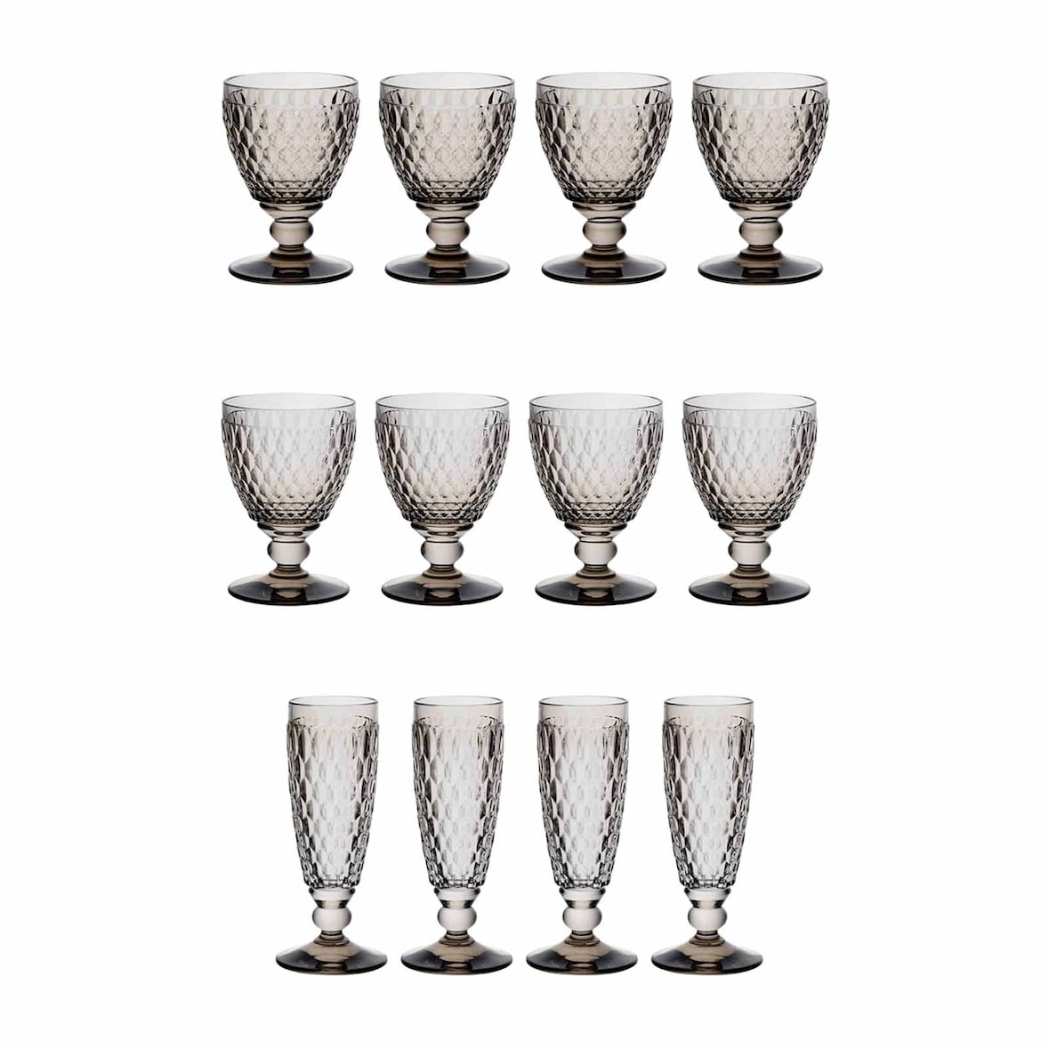 Villeroy & Boch Boston Coloured Weißwein- & Sektgläser Set 12er Set smoke