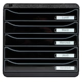 thumbnail of EXACOMPTA Cassettiera Big-Box Plus 3097214D, 5 cassetti, box polistirolo monoblocco, (PxlxAlt) 34,7x27,8x27,1 cm, gamma Glossy nero/cassetti nero