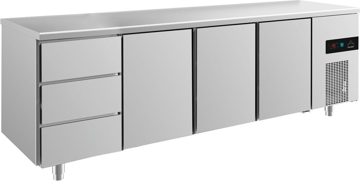 Gastro Kühltisch 3 Türen 3 Schubladen 632l Umluftkühlung 2330x700x850mm -2/+8°C