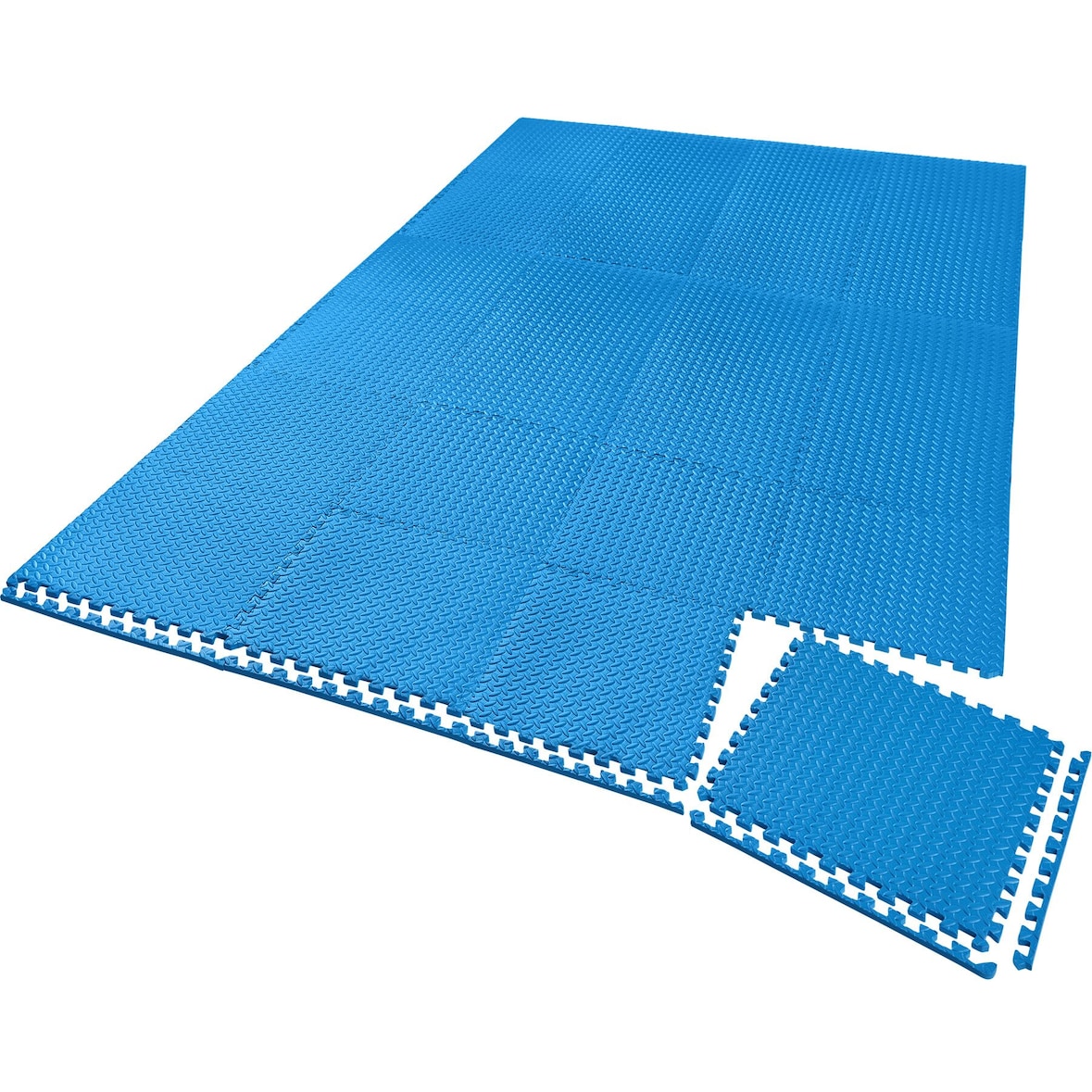 tectake Bodenschutzmatte 24-tlg. - 24er Set blau