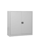 thumbnail of PROREGAL Flügeltürenschrank Badger | 2 Fachböden | Eurolock Griff Sockel | HxBxT 120x120x42 cm | Grau | Lackiert