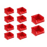 thumbnail of PROREGAL 10x Rote Sichtlagerbox 1.0 | HxBxT 6x10x10cm | 0,4 Liter | Sichtlagerbehälter, Sichtlagerkasten, Sichtlagerkastensortiment