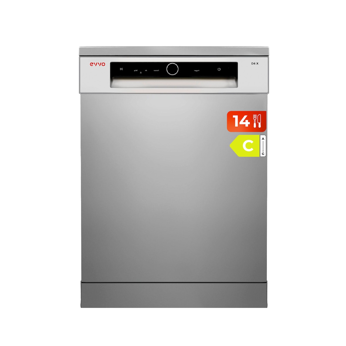 Lavavajillas EVVO D4X, 14 Cubiertos, 8 Programas, Inox, Ancho 600 mm