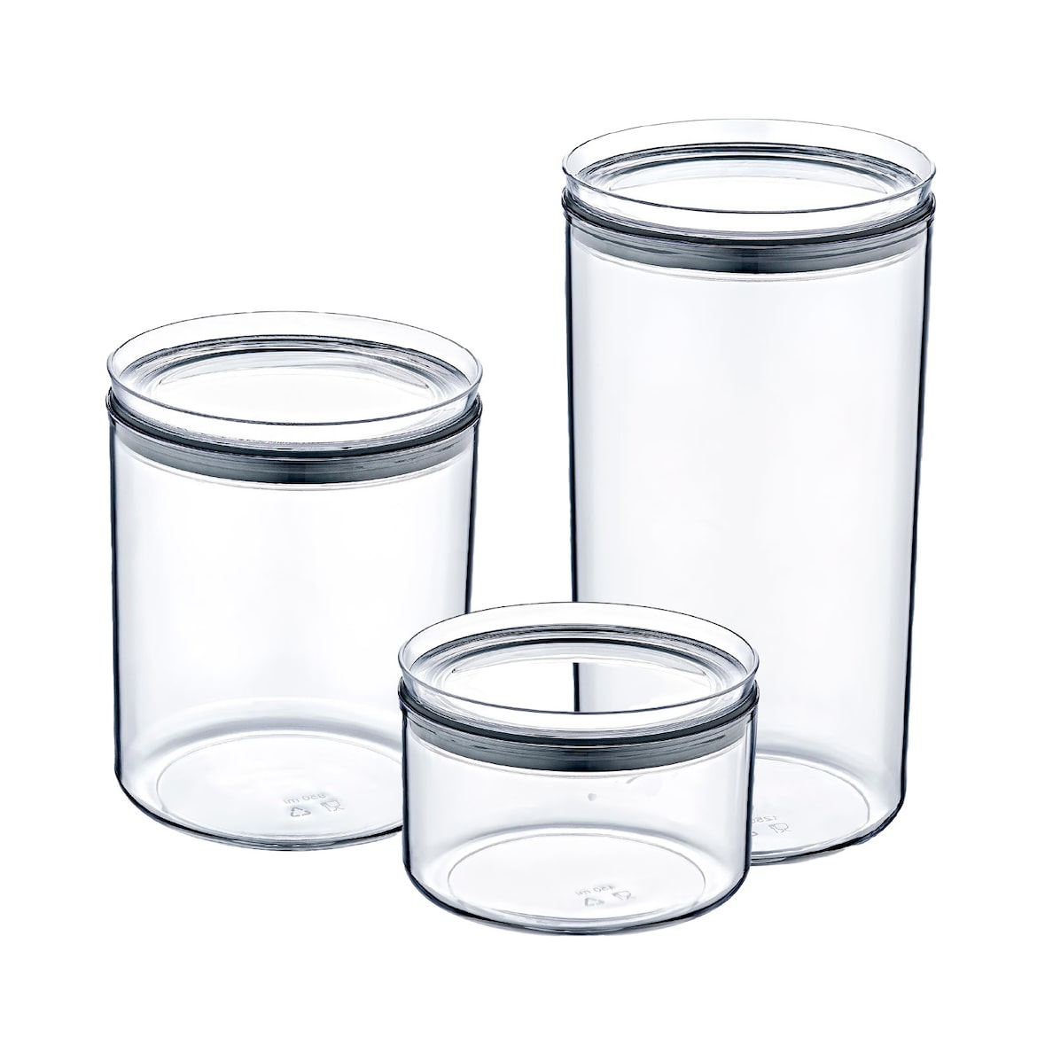 Set 3 Recipientes Herméticos para Alimentos Pequeños, Medianos y Grandes, de forma Redonda 7house