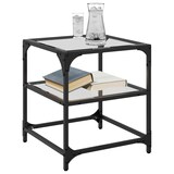 thumbnail of Table basse avec dessus en verre transparent 40x40x45 cm acier Modèle Signature Design