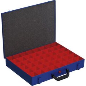 Sortimentskoffer, HxBxT 70x440x370mm, 48 Kästen, Koffer Stahl/Kästen Polystyrol