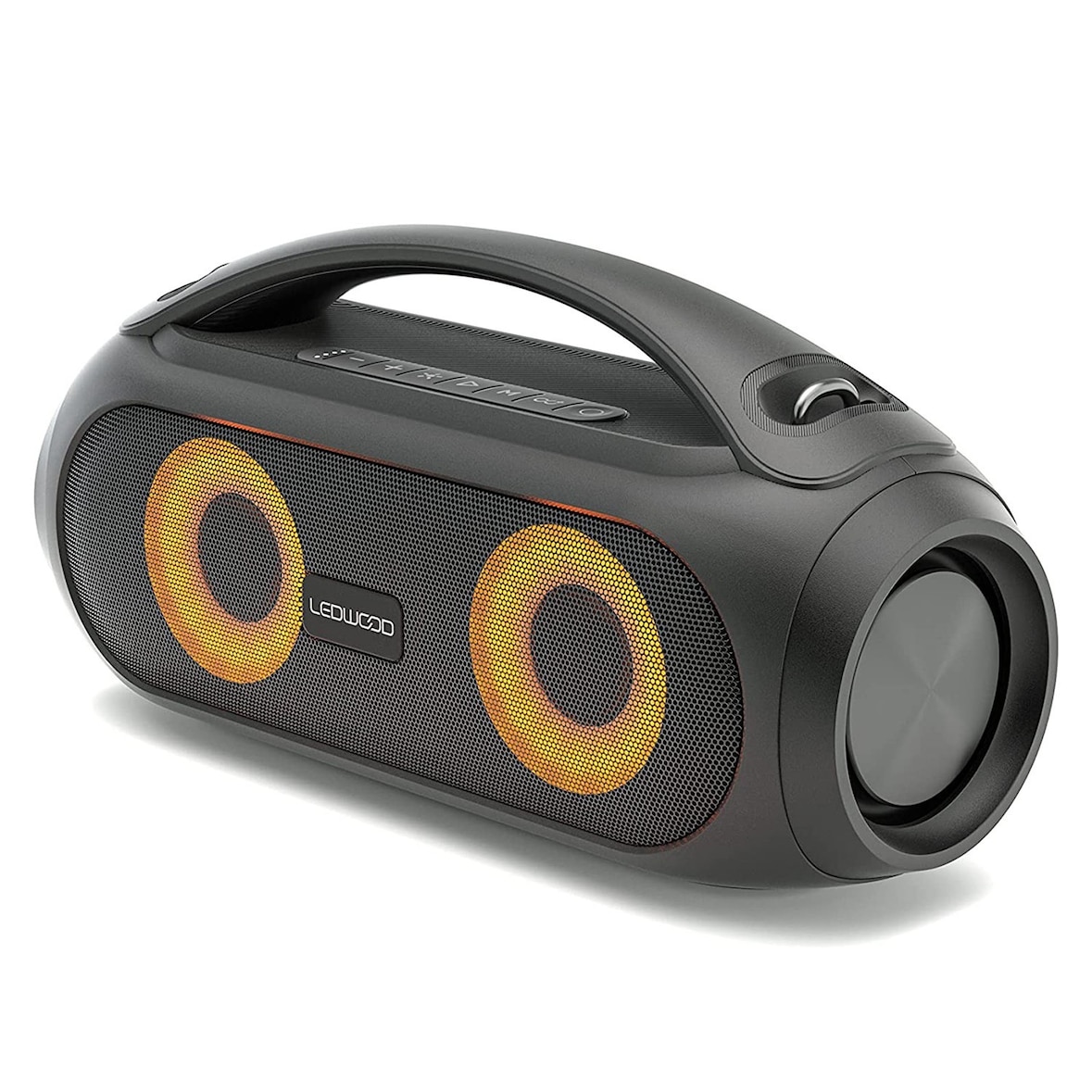 Ledwood Bluetooth TWS Portable avec Sangle - Haut-Parleur avec LED Lumières Pulsées- Super Bass - IPX5 - AUX USB FM 200 watts
