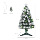 thumbnail of Árbol de Navidad 90 cm árbol de Navidad con fibra óptica árbol de Navidad artificial con 90 luces LED y 90 ramas para interior verde y blanco