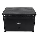 thumbnail of Churrasqueira a etanol 1,5L em aço vermelho e chapa de ferro retangular