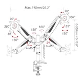 thumbnail of Monitorhalterung VM-MG2S - 2 Monitore 15 - 27 Zoll schwarz/weiß verkürzt hjh OFFICE
