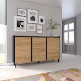 thumbnail of Aparadores para salón, 156x91x35 cm, 3 Puertas, Diseño industrial, Roble y negro