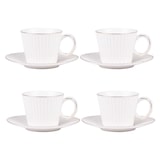 thumbnail of Coffret de 4 tasses à thé avec sous tasses Pure 22 cl -  Blanc Rond Porcelaine Table Passion 11.00x8.00 cm