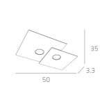 thumbnail of Plafoniera Moderna Rettangolare Plate Metallo Grigio Antracite 2 Luci Gx53