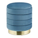 thumbnail of Relaxdays Samthocker mit Stauraum, rund, Hocker Samt, eleganter Polsterhocker, HxD: 43,5x39 cm, Sitzhocker, petrol/gold