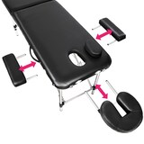thumbnail of 2 Zonen Massageliege-Set mit Polsterung, Massagerollen und Aluminiumgestellschwarz