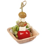 thumbnail of 25x BIO Schale quadratisch aus Palmblatt Natur 80 ml Palmblattschale Palmblattteller Einwegschale Einwegteller