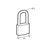 thumbnail of Cadenas BASIC à clé, base 30 mm, anse 1/2 haute 44 mm, anse acier, 2 clés - SP