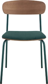 thumbnail of Set mit 2 stapelbaren Stühlen aus khakigrünem Holz
