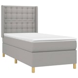 thumbnail of vidaXL Boxspringbett mit Matratze & LED Hellgrau 90x190 cm Stoff